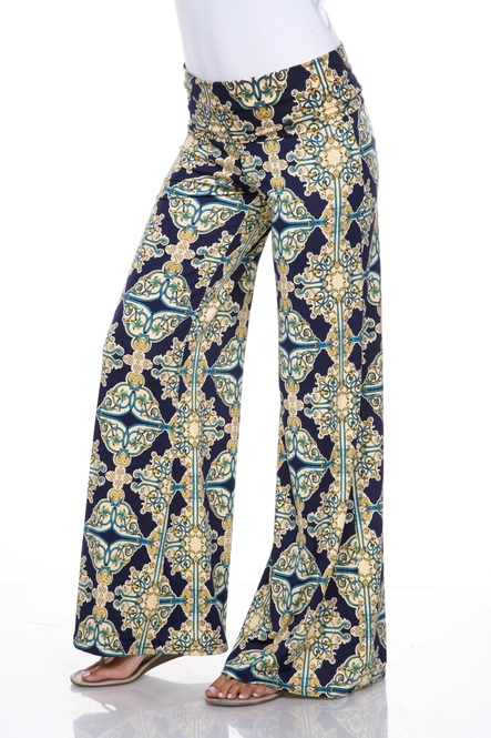 Women's Damask Floral Palazzo Pants