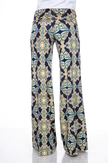 Women's Damask Floral Palazzo Pants