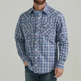 Wrangle Men's Blue Plaid Long Sleeve