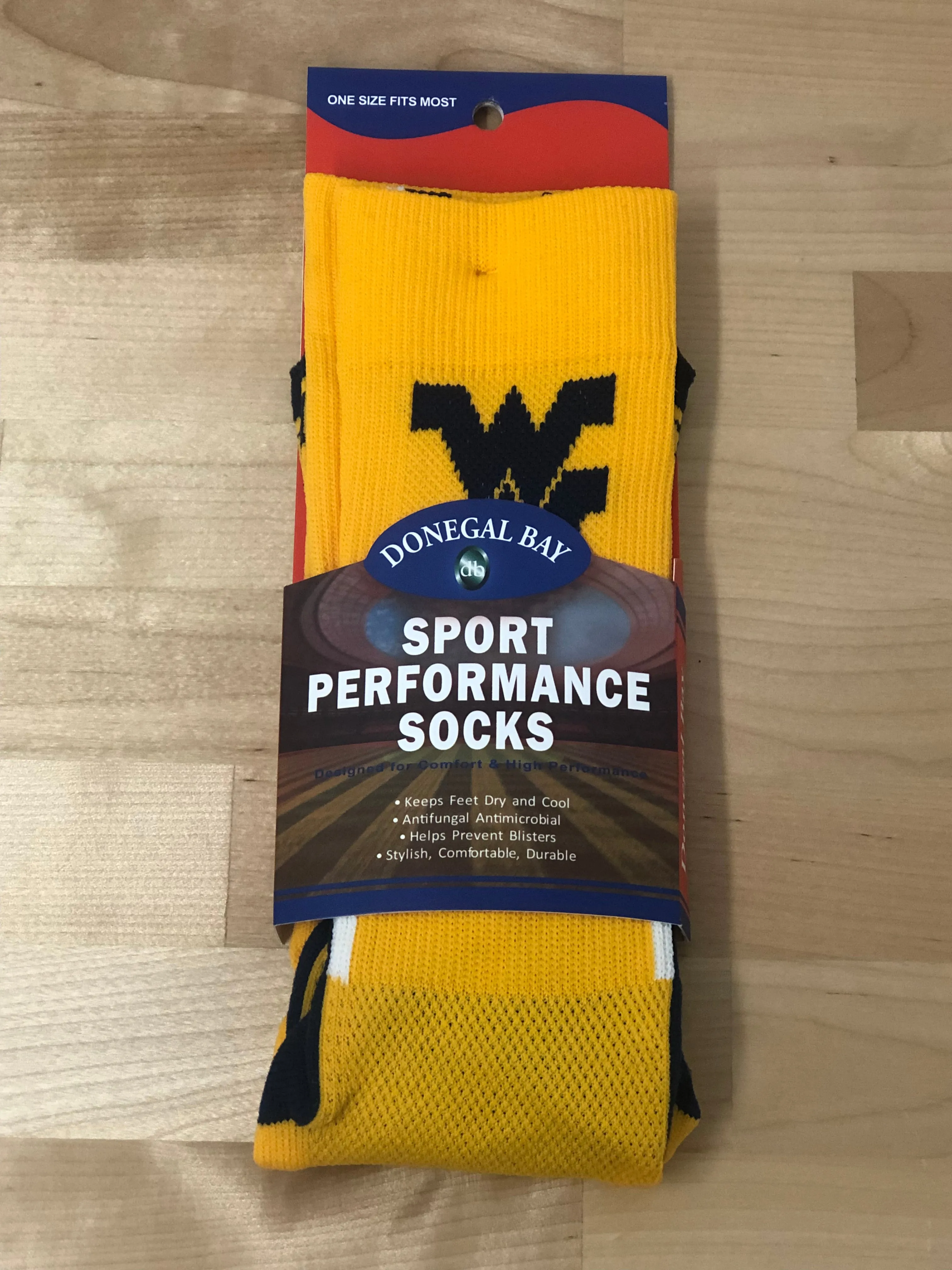 WVU GOLD SPORT PERFORMANCE SOCKS